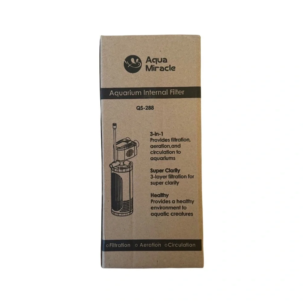 AquaMiracle Submersible Aquarium Filter 300GPH | 3-Stage for 60-150 Gal Tanks